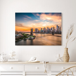 Obraz na płótnie Panorama Nowego Jorku z Mostem Brooklińskim w centrum