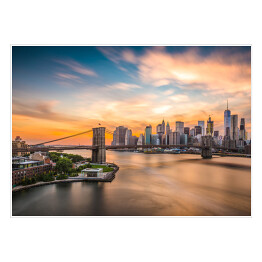 Plakat Panorama Nowego Jorku z Mostem Brooklińskim w centrum