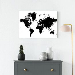Obraz na płótnie Biało czarna mapa świata