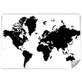 Fototapeta Biało czarna mapa świata