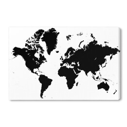 Obraz na płótnie Biało czarna mapa świata