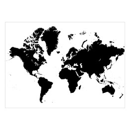 Plakat Biało czarna mapa świata