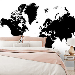 Fototapeta winylowa zmywalna Biało czarna mapa świata
