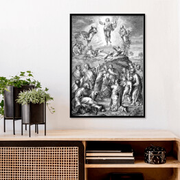 Plakat w ramie Wygrawerowany obraz przedstawiający zmartwychwstanie Jezusa Chrystusa 
