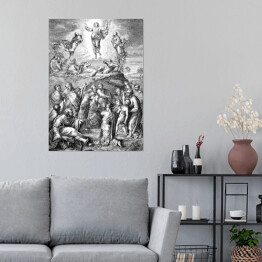 Plakat samoprzylepny Wygrawerowany obraz przedstawiający zmartwychwstanie Jezusa Chrystusa 