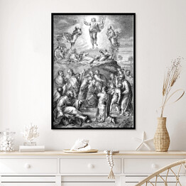 Plakat w ramie Wygrawerowany obraz przedstawiający zmartwychwstanie Jezusa Chrystusa 