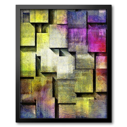 Obraz w ramie Nowoczesna kolorowa abstrakcja - akwarela 3D