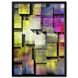 Plakat w ramie Nowoczesna kolorowa abstrakcja - akwarela 3D