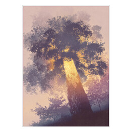 Magiczne drzewo ze świecącym pniem