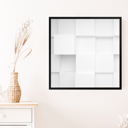 Obraz w ramie Geometryczne białe bloki 3D