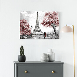 Obraz olejny - widok na ulicę Paryża