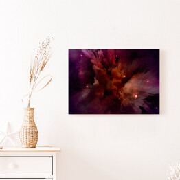 Obraz na płótnie Purpurowo-czerwona mgławica w polu gwiezdnym