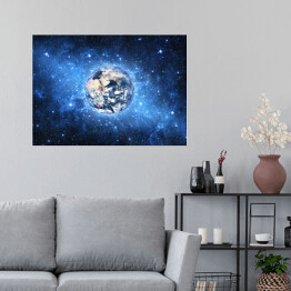 Plakat Ziemia na tle Galaktyki
