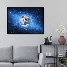 Plakat w ramie Ziemia na tle Galaktyki