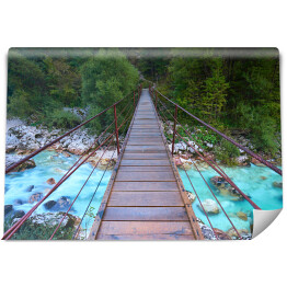 Fototapeta winylowa zmywalna Wiszący most w Dolinie Soca - Słowenia