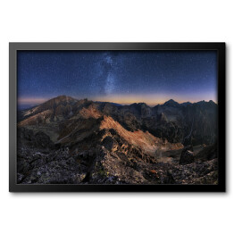 Obraz w ramie Nocne niebo nad Tatrami, Slowacja