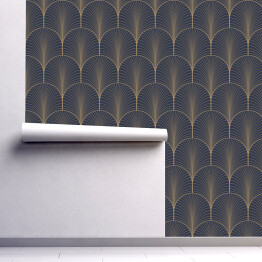 Tapeta samoprzylepna w rolce Vintage tan niebieski i brązowy spójne art deco tapety wzór wektor