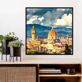 Plakat w ramie Widok na katedrę Duomo (Santa Maria del Fiore) we Florencji