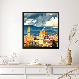 Obraz w ramie Widok na katedrę Duomo (Santa Maria del Fiore) we Florencji