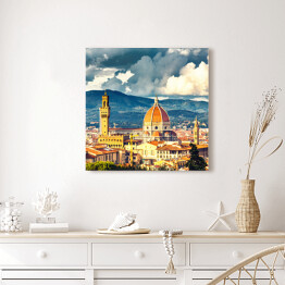 Obraz klasyczny Widok na katedrę Duomo (Santa Maria del Fiore) we Florencji
