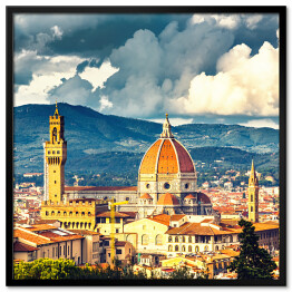 Plakat w ramie Widok na katedrę Duomo (Santa Maria del Fiore) we Florencji