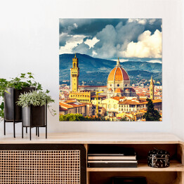 Plakat samoprzylepny Widok na katedrę Duomo (Santa Maria del Fiore) we Florencji
