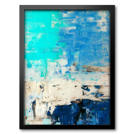 Obraz w ramie Abstrakcja w odcieniach błękitu
