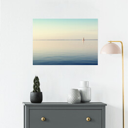 Plakat samoprzylepny Krajobraz morski z białą żaglówką