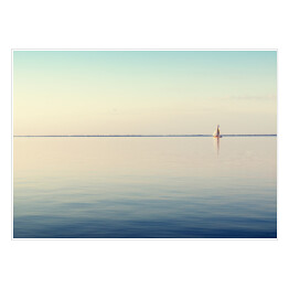 Plakat samoprzylepny Krajobraz morski z białą żaglówką