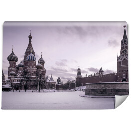 Fototapeta winylowa zmywalna Katedra św. Bazyla na Placu Czerwonym w Moskwie w odcieniach szarości