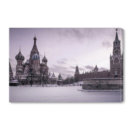 Obraz na płótnie Katedra św. Bazyla na Placu Czerwonym w Moskwie w odcieniach szarości