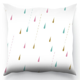 Poduszka Krople deszczu w pastelowych kolorach na białym tle