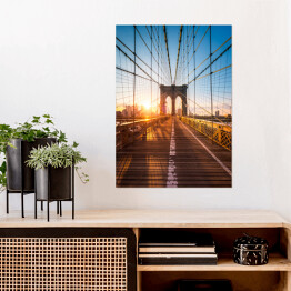 Plakat Most Brooklyński w nowojorskim w świetle słonecznym