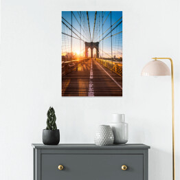 Plakat Most Brooklyński w nowojorskim w świetle słonecznym