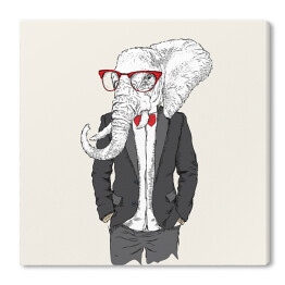 Obraz na płótnie Słoń hipster ubrany w garnitur