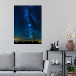 Plakat samoprzylepny Piękna noc - gwiazdy na granatowym niebie