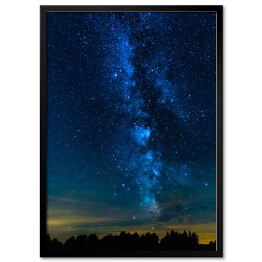 Plakat w ramie Piękna noc - gwiazdy na granatowym niebie