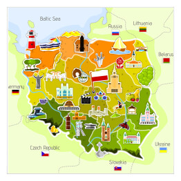 Plakat samoprzylepny Mapa Polski