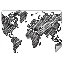 Fototapeta winylowa zmywalna Zakreskowana mapa świata