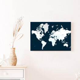 Obraz na płótnie Czarno biała mapa świata