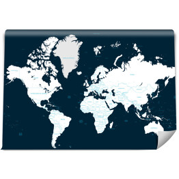 Fototapeta samoprzylepna Czarno biała mapa świata