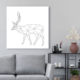 Obraz na płótnie Geometryczna sylwetka jelenia na białym tle