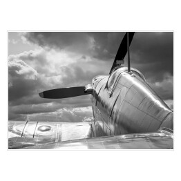 Plakat samoprzylepny Czarno bialy dawny samolot