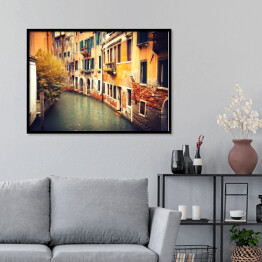 Plakat w ramie Wąski kanał w Wenecji we Włoszech