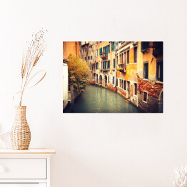 Plakat Wąski kanał w Wenecji we Włoszech