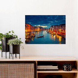 Plakat Widok na Kanał Grande wieczorem, Wenecja, Włochy