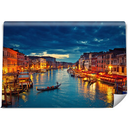 Fototapeta winylowa zmywalna Widok na Kanał Grande wieczorem, Wenecja, Włochy