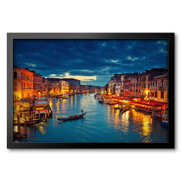 Obraz w ramie Widok na Kanał Grande wieczorem, Wenecja, Włochy
