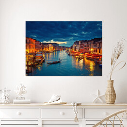 Plakat samoprzylepny Widok na Kanał Grande wieczorem, Wenecja, Włochy