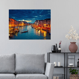 Plakat samoprzylepny Widok na Kanał Grande wieczorem, Wenecja, Włochy